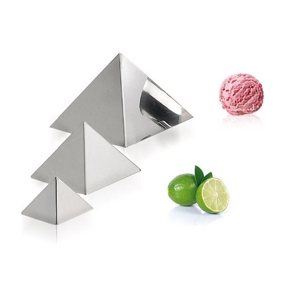 Moule à pâtisserie pyramide, 12 x 8 cm, inox - Marque ""de Buyer"