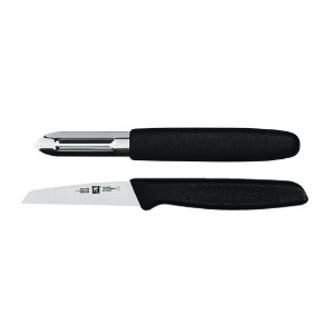 Vegetable and fruit peeler and knife set, stainless steel, "Twin Grip", Black - Zwilling