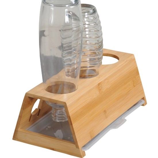 Bottle drying rack, with tray, bamboo, 32 x 12 x 17.5 cm - Kesper