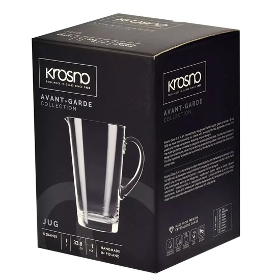 Jug, crystal glass, 1L, "Avant-Garde" - Krosno
