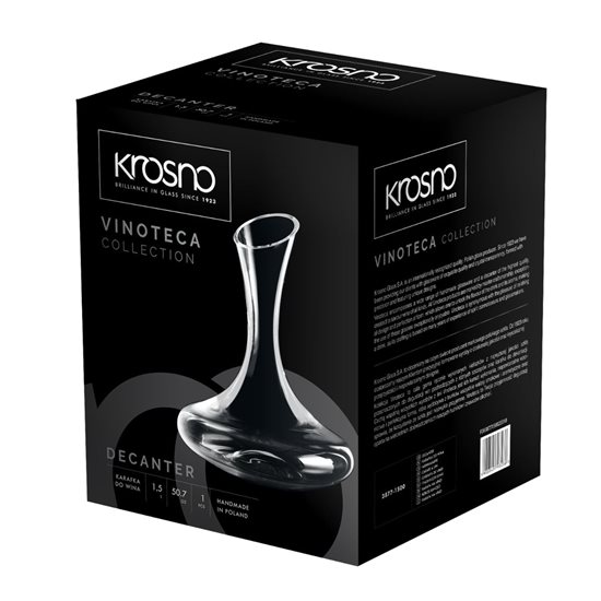 Dekanter do wina ze szkła kryształowego, 1,5L, "Vinoteca" - Krosno