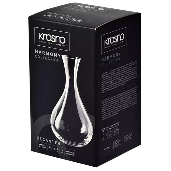 Décanteur à vin en verre cristal, 1,8L, "Harmony" - Krosno