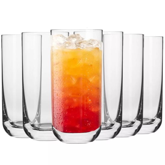 6dílná sada sklenic "long drink", krystalické sklo, 360ml, "Glamour" - Krosno