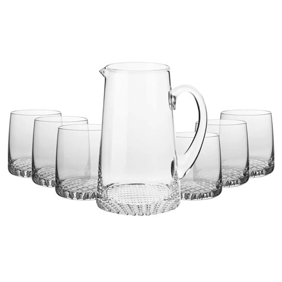 7-piece water serving set, crystalline glass, "Fjord" - Krosno