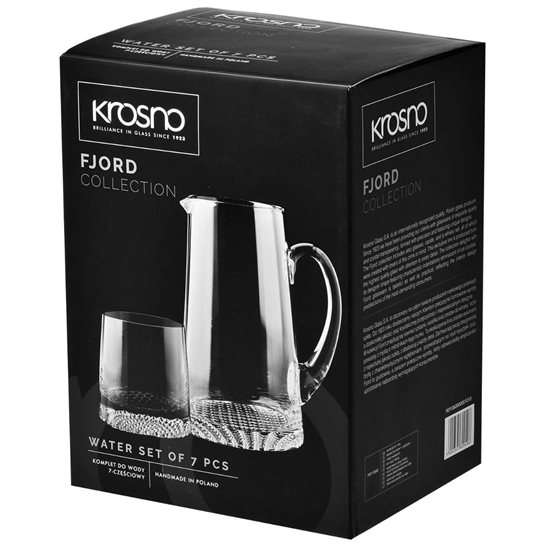 7-piece water serving set, crystalline glass, "Fjord" - Krosno