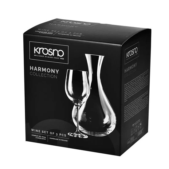 3-piece wine serving set, made of crystalline glass, "Harmony" - Krosno