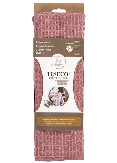 Σετ 2 πετσέτες κουζίνας, μικροΐνες, 40 × 60 cm, "Essential", "Mauve" - Tiseco