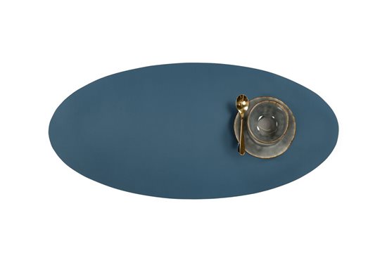 Oval table runner, 33 × 70 cm, "Togo", Blue - Tiseco