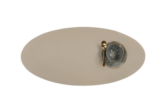 Ovaler Tischläufer, 33 × 70 cm, „Togo“, Taupe – Tiseco