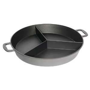 Deep frying pan, aluminium, 3 compartments, 32 cm – AMT Gastroguss