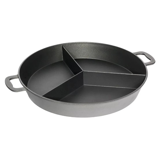 Głęboka patelnia aluminiowa, 3-komorowa, 32 cm – AMT Gastroguss