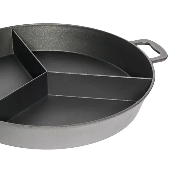 Głęboka patelnia aluminiowa, 3-komorowa, 32 cm – AMT Gastroguss