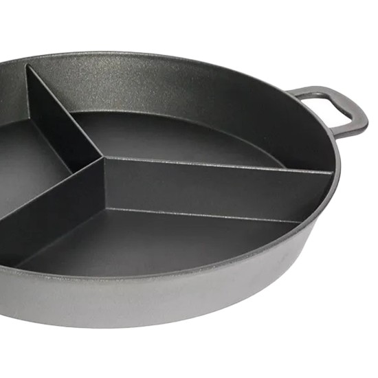 Deep-frying pan, aluminium, 3 compartments, 32 cm, induction - AMT Gastroguss