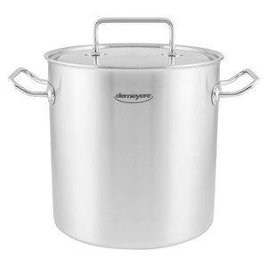 Lidded stainless steel cooking pot, 24cm/11L, "Commercial" - Demeyere