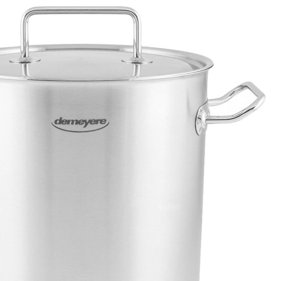 Lidded stainless steel cooking pot, 32cm/25L, "Commercial" - Demeyere