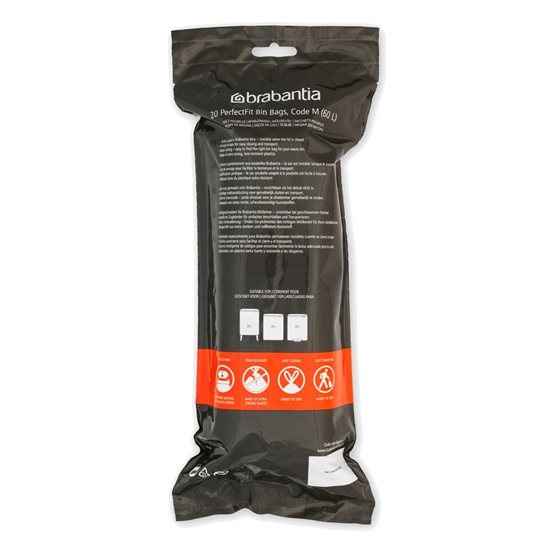 Sacos de lixo código M, 60 L, 20 peças - Brabantia