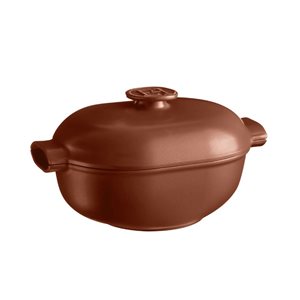 Oval Cocotte cooking pot, ceramic, 36.5 × 24.2 cm/4.5L, "Delight", Sienna – Emile Henry