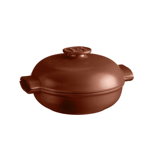 Ceramic Cocotte cooking pot, 27cm/2.5L, "Delight", Sienna - Emile Henry