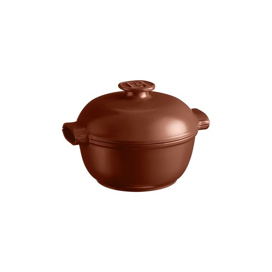 Ceramic Cocotte cooking pot, 22.5cm/2L, "Delight", Sienna - Emile Henry
