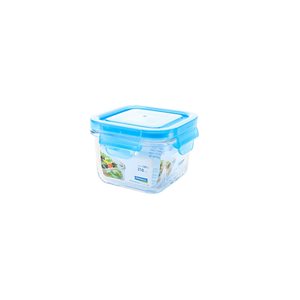 Square food storage container, glass, 210ml, Blue, "Color" - Glasslock