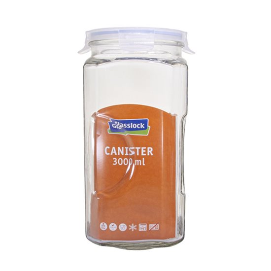 Récipient de conservation alimentaire, verre, 3000ml, "Big Canister" - Glasslock