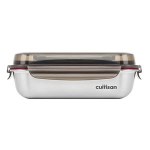 Rectangular food storage container, stainless steel, 1900ml, "Flora" - Cuitisan