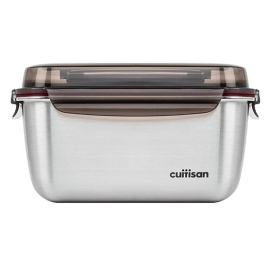 Rectangular food storage container, stainless steel, 3600 ml, "FLORA" range - Cuitisan