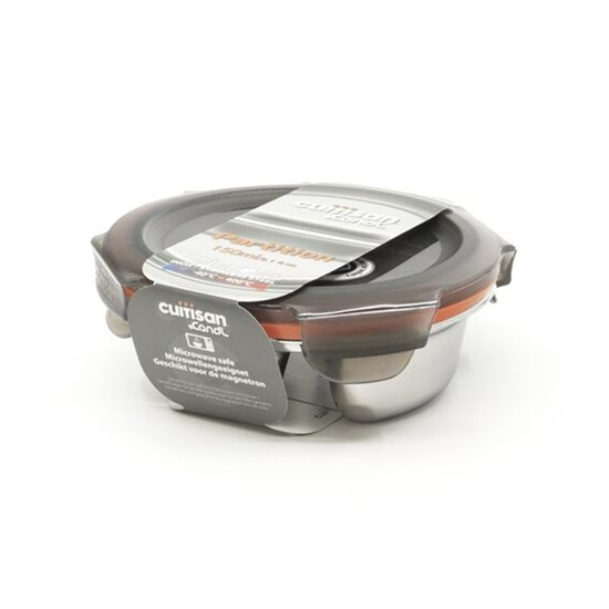 Conteneur alimentaire rond, compartimenté, inox, 150 ml, gamme "TO GO" - Cuitisan