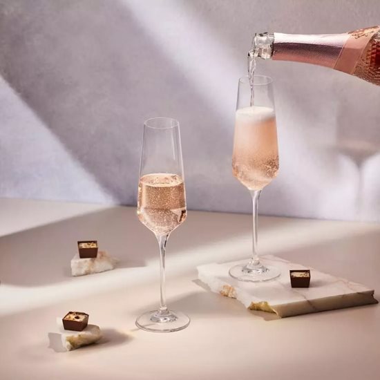 Service de 6 flûtes à champagne, en verre cristallin, 180 ml, "Avant-Garde" - Krosno