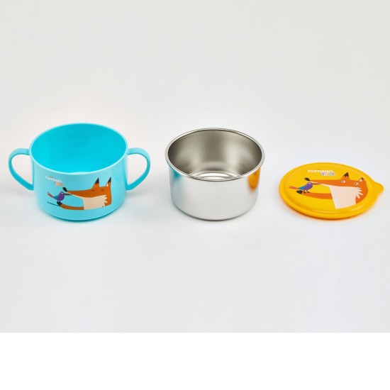 Stainless steel bowl, 650 ml, Blue, INFANT range - Cuitisan