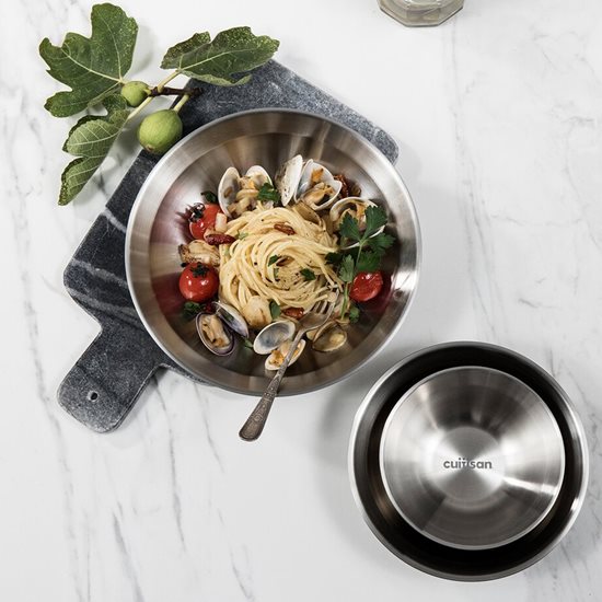3-piece set of round bowls, stainless steel, "LIVING" range - Cuitisan