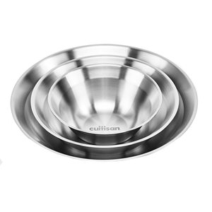 3-piece set of round bowls, stainless steel, "LIVING" range - Cuitisan