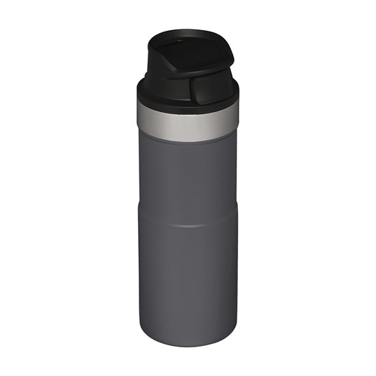 Travel mug, stainless steel, 350ml, "Classic Trigger-Action", Charcoal - Stanley