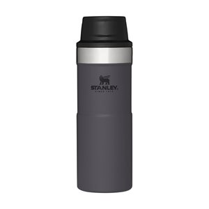 Travel mug, stainless steel, 350ml, "Classic Trigger-Action", Charcoal - Stanley