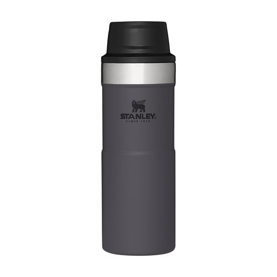 Travel mug, stainless steel, 350ml, "Classic Trigger-Action", Charcoal - Stanley