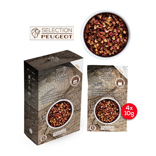 Rinkinys iš 4 pakelių Sičuano raudonųjų pipirų, 4x10g, "Spices" - Peugeot