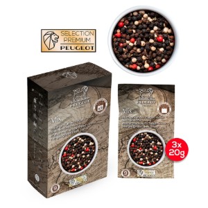 Komplektā 3 maisiņi piparu kukurūzas maisījuma sarkanajai gaļai, 3 × 20g, Spices - Peugeot