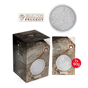 Sæt med 7 poser hvidt groft salt, 7x50g, "Spices" - Peugeot