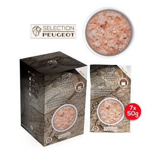 Set of 7 sachets of pink coarse salt, 7x50g, "Spices" - Peugeot