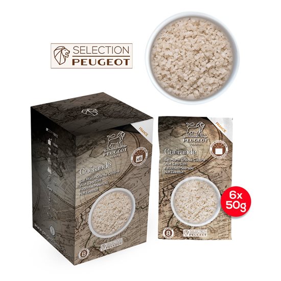 Rinkinys 6 pakeliai šlapios jūros druskos, 6x50g, "Spices" - Peugeot