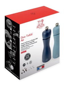 Set of 2 salt and pepper grinders, 15 cm, "Tahiti Air", Midnight&Azur - Peugeot