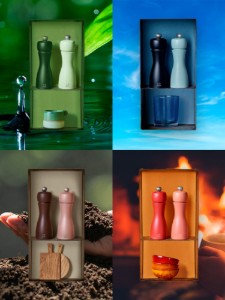 Set of 2 salt and pepper grinders, 15 cm, "Tahiti Air", Midnight&Azur - Peugeot