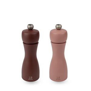 Set of 2 salt and pepper grinders, 15 cm, "Tahiti Earth", Cacao&Nuts - Peugeot