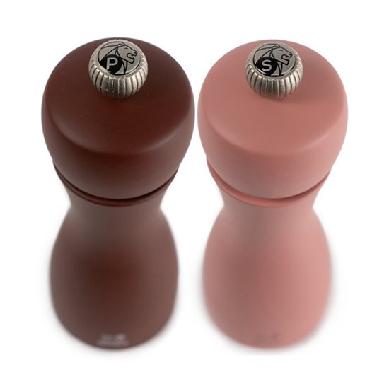 Set of 2 salt and pepper grinders, 15 cm, "Tahiti Earth", Cacao&Nuts - Peugeot