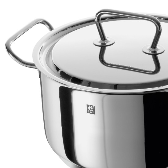 Stockpot tal-istainless steel, bl-għatu, 24cm/6L, "Twin Classic" - Zwilling