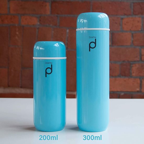 Botella de acero inoxidable con aislamiento térmico, 200 ml, "DrinkPod", Azul - Grunwerg