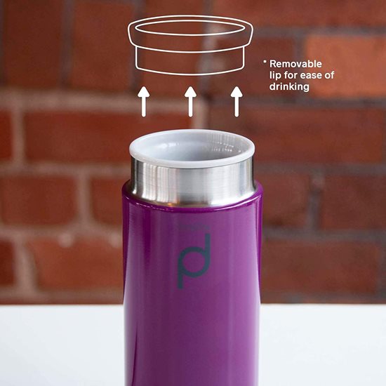 Stainless steel thermally insulated bottle, 200 ml, "DrinkPod", Purple - Grunwerg