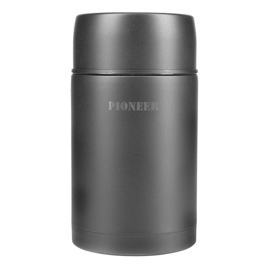 Thermal insulating container for soup, stainless steel, 1 L, "Pioneer", Black - Grunwerg