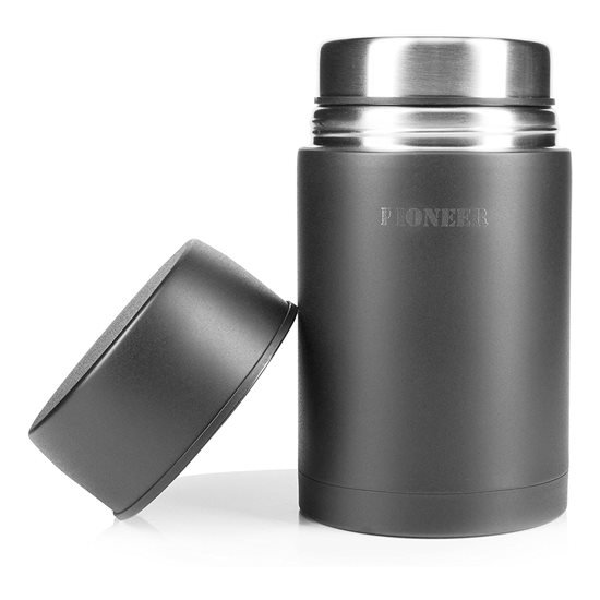Thermal insulating container for soup, stainless steel, 1 L, "Pioneer", Black - Grunwerg