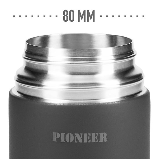 Thermal insulating container for soup, stainless steel, 1 L, "Pioneer", Black - Grunwerg
